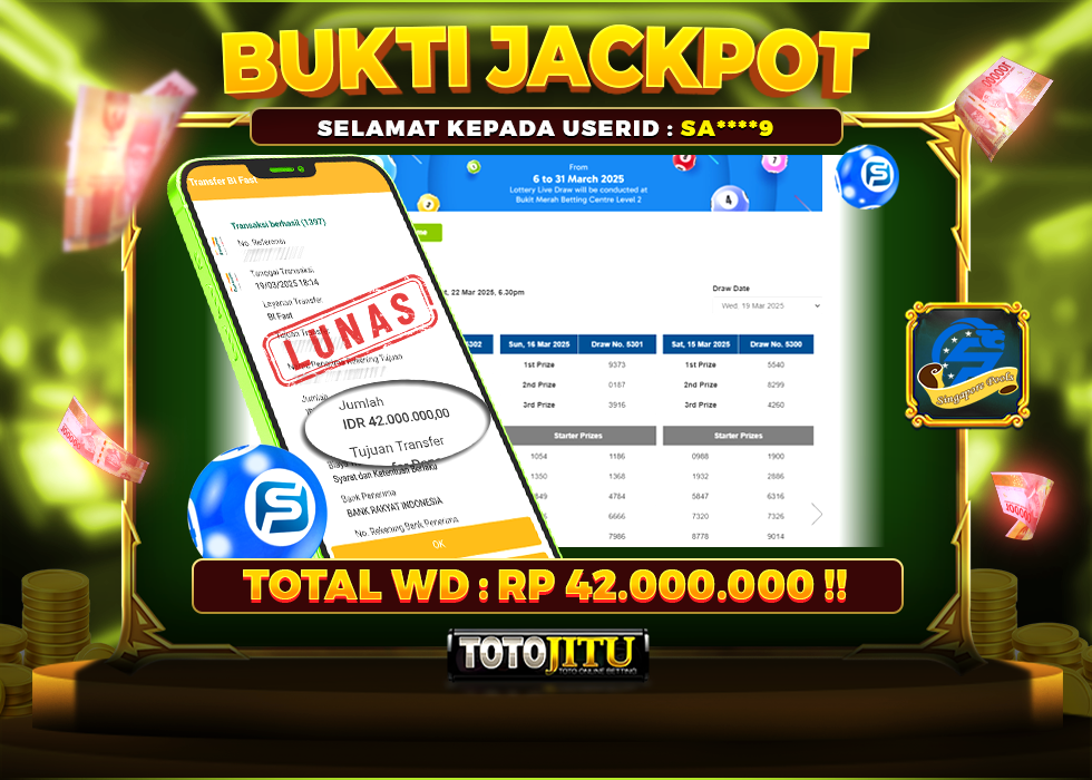 TOGEL SINGAPORE BAWA JACKPOT SEKARUNG !!